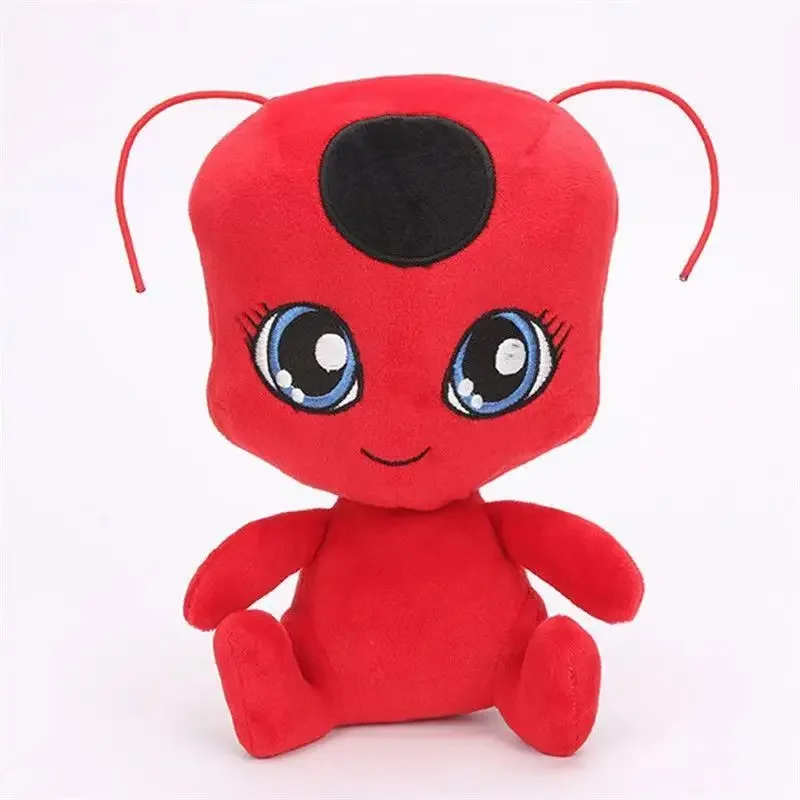 Cat Noir, Ladybird, plush toy, action figure, black, red, Ladybird doll, anime peripheral，25cm