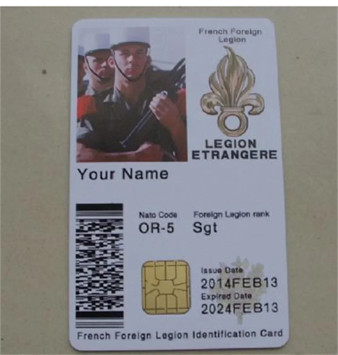 

Customized COS ID cards, film and television props cards for French dramas and foreign military corps