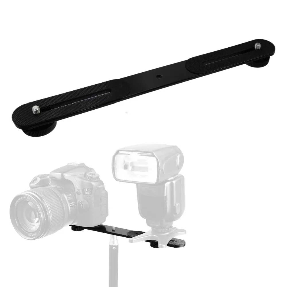Dual Flash Bracket 1/4'' Screw Hot Shoe Mount Holder for Tripod Stand DSLR Camera LED Light Microphone view 4
