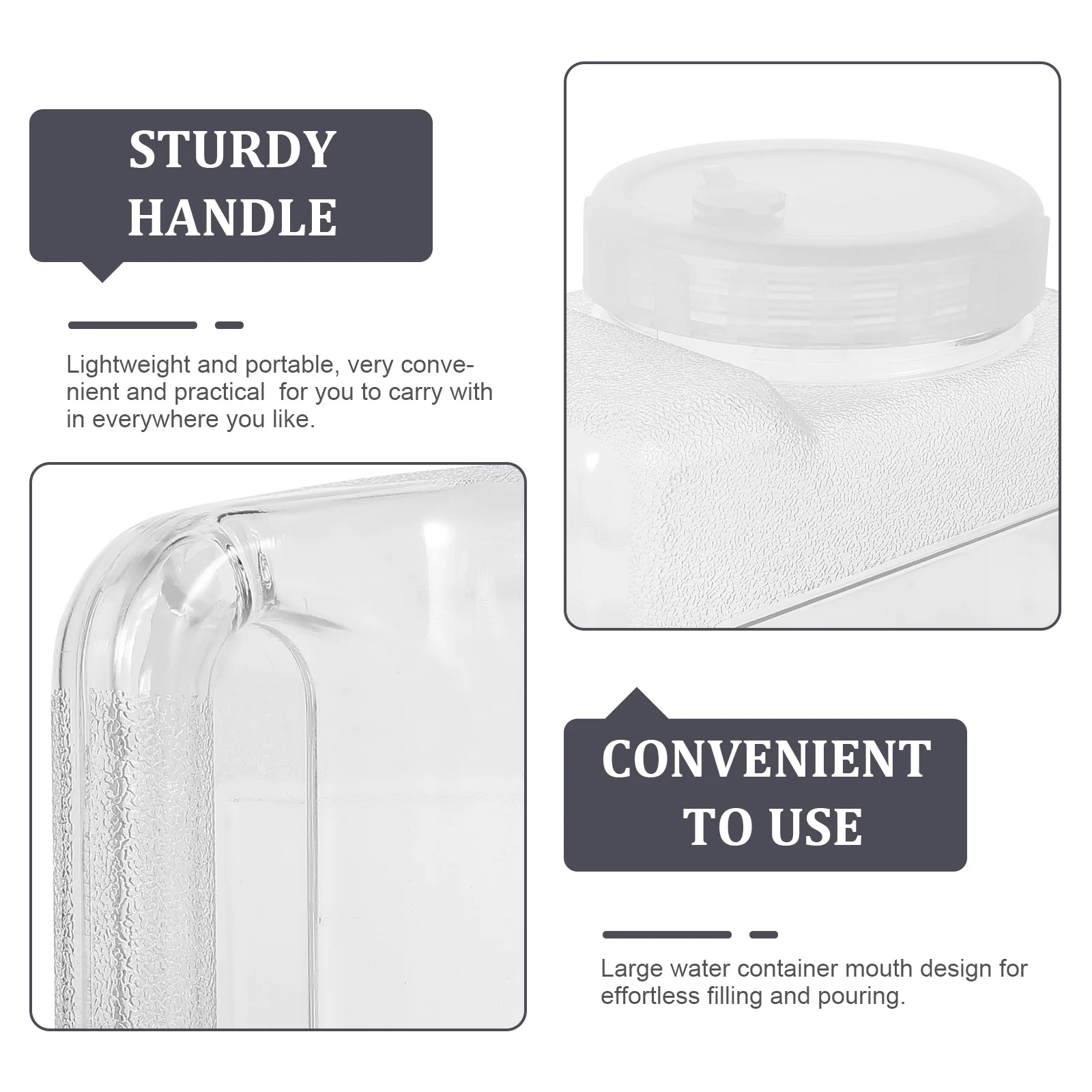 

1 Set 3L Water Container Outdoor Large Capacity Transparent Portable Liquid Bucket For Camping Hiking With Faucet Water Storage