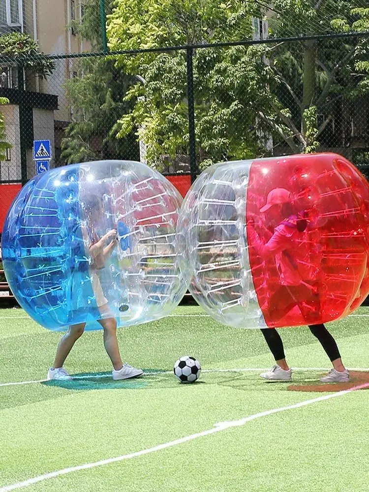 Gratis Verzending Luchtbel Voetbal 1.5m Bumper Bal Giant Menselijk Lichaam Voetbal Opblaasbare Bubble Bal Pak Voor Voetbal te koop