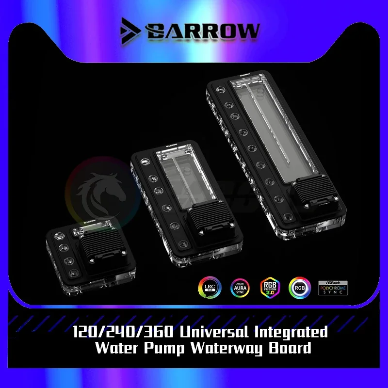 Barrow Universal Acrylic Distro Plate Integrated 17W Pump Waterway Board,12cm Holes Water Tank For ITX MATX ATX PC Case Liquid