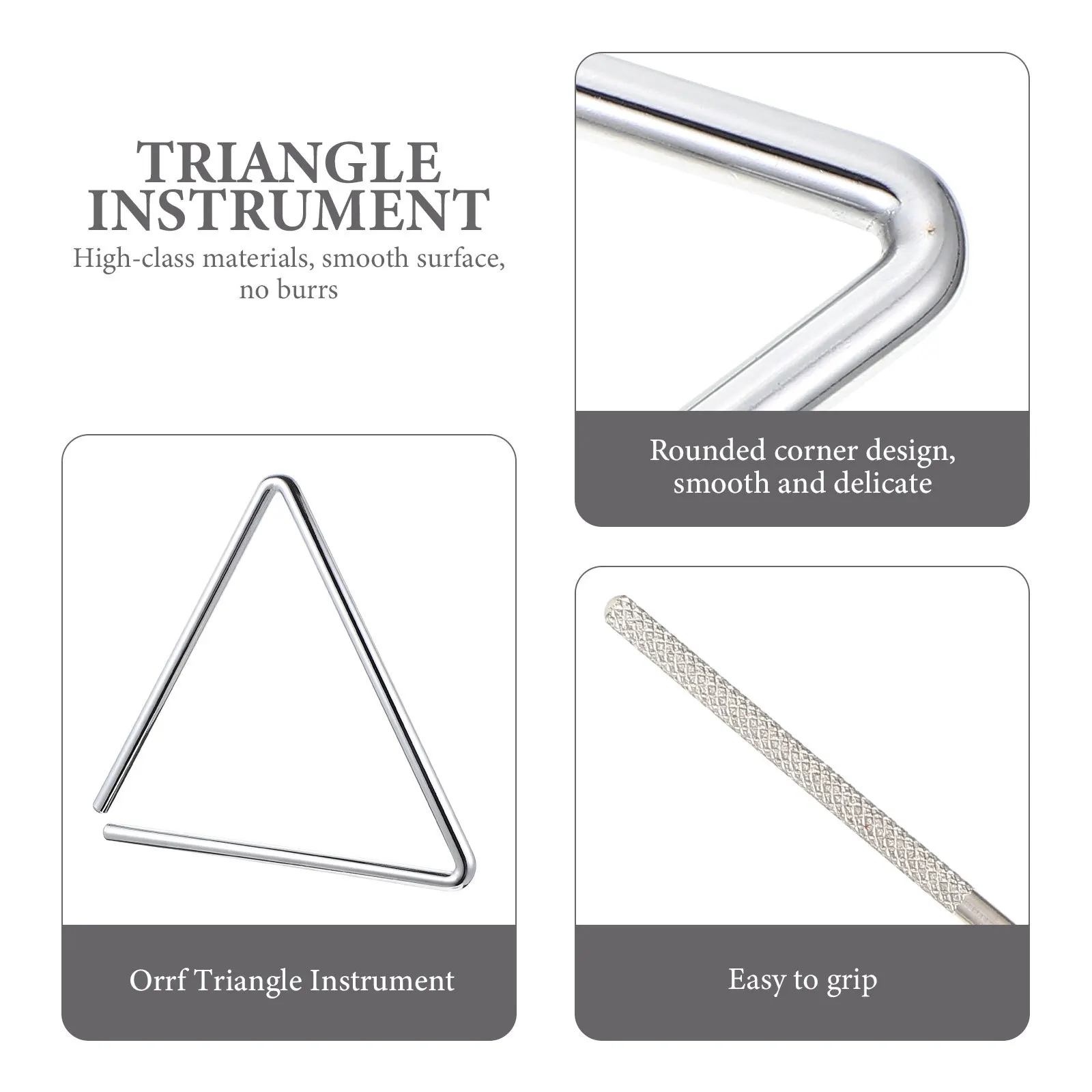 مجموعة واحدة من أدوات الموسيقى للأطفال أدوات قرع المثلث المعدني للأطفال ممارسة قرع اليد المثلثة التعليمية