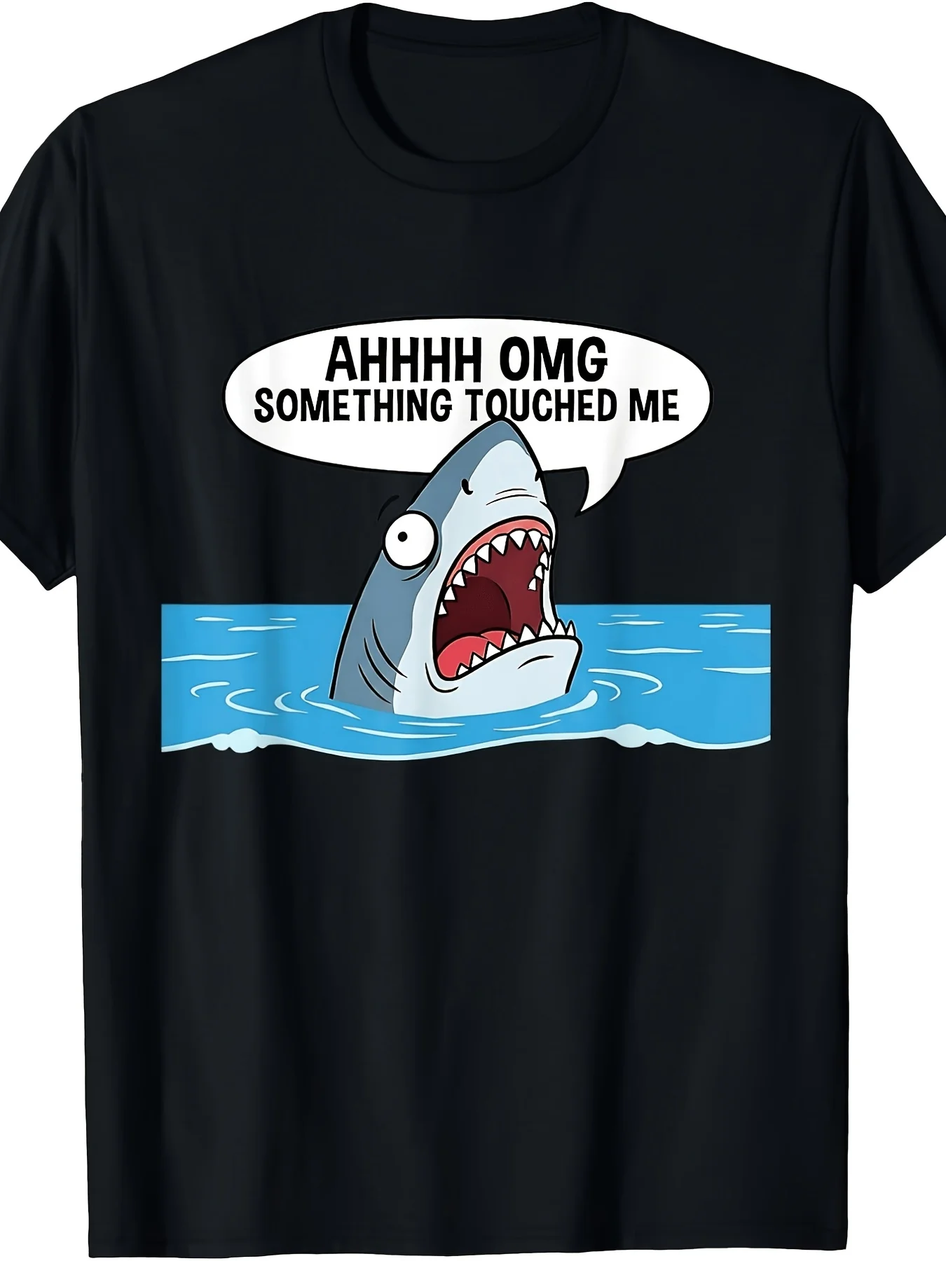 Humorous Shark Emoticon Pack I Was Touched by Something - Sarcastic Ocean Humor T-Shirt a Must-Have for Summer, Versatile and Perfect for Gifting