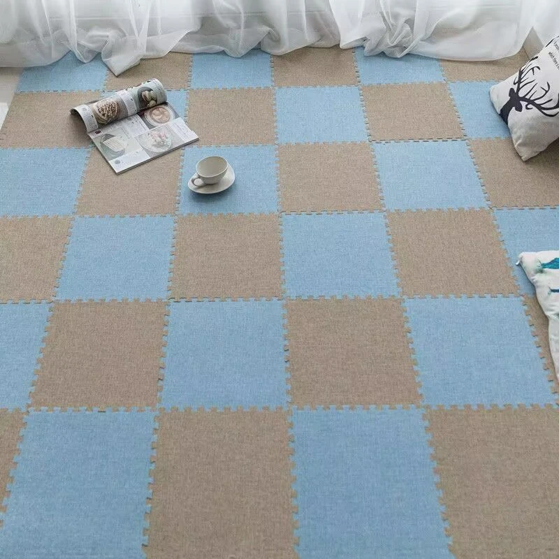 

16pcs 30*30cm Puzzle Mat for Children Linen Material Thick Baby Play Mat Kids Carpet Mats Children Room Activities Mat for Baby