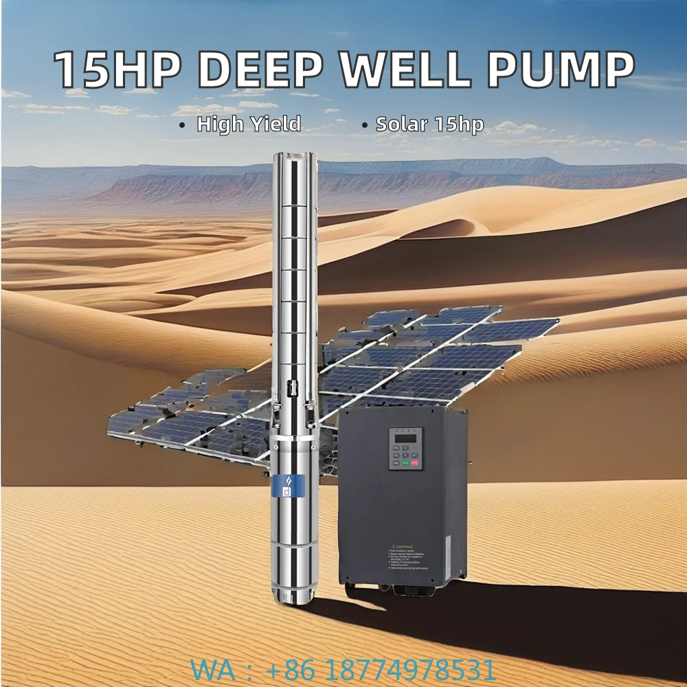 مضخة تيار مستمر كهربائية عالية الجهد متعددة المراحل للري الزراعة الصلب 0.5HP مضخة الآبار العميقة الغاطسة بالطاقة الشمسية م #1