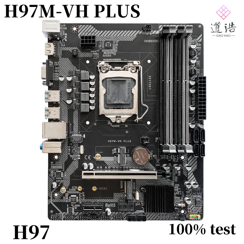 

For JGINYUE H97M-VH PLUS Motherboard 32GB M.2 PCI-E3.0 HDMI LGA 1150 DDR3 Micro ATX H97 Mainboad 100% Tested Fully Work