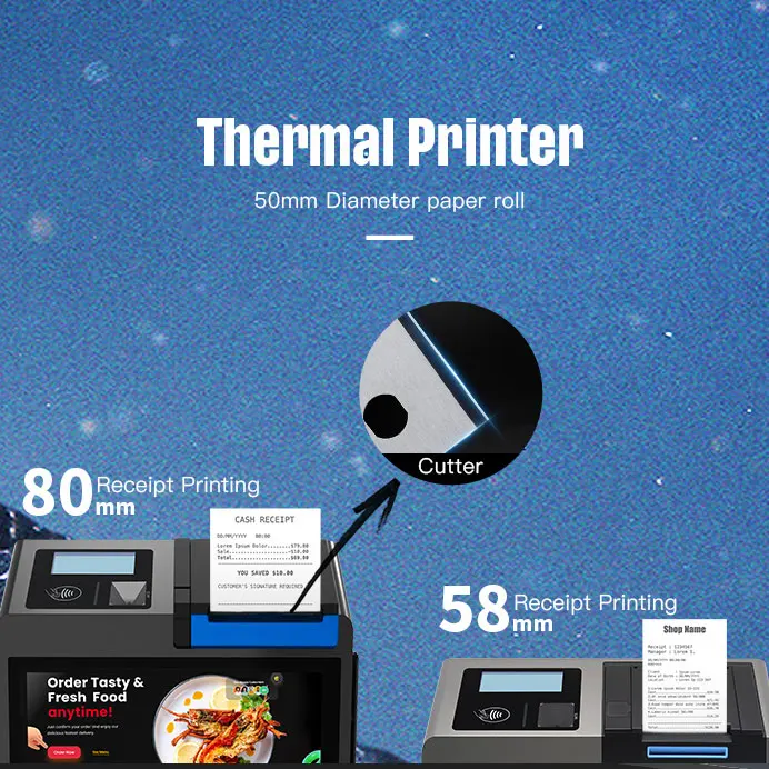 Z100 Billing Pos Machine Caisse Enregistreuse Android Other Financial Equipment Card Machine Dual Touch Screen POS