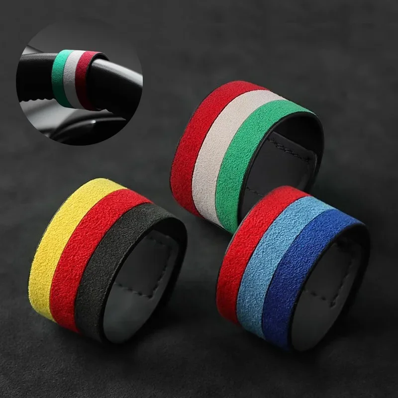 

Универсальный автомобильный усилитель рулевого колеса, центральная линия, маркировка, верхний маркер рулевого колеса автомобиля, итальянский замшевый аксессуар для украшения автомобиля «сделай сам»