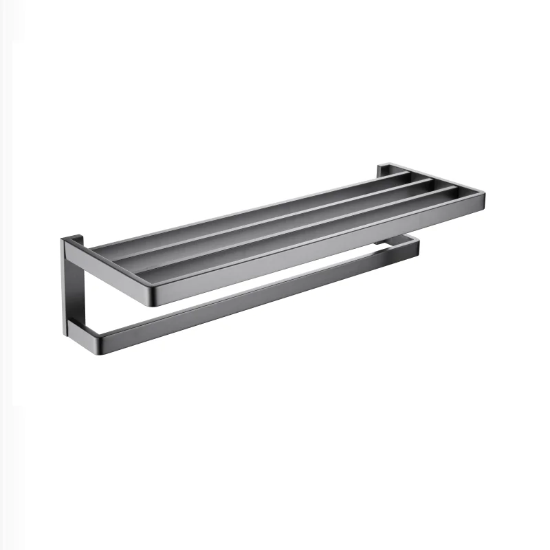 

Export simple 304 stainless steel wire drawing gun gray bath towel rack bathroom towel storage