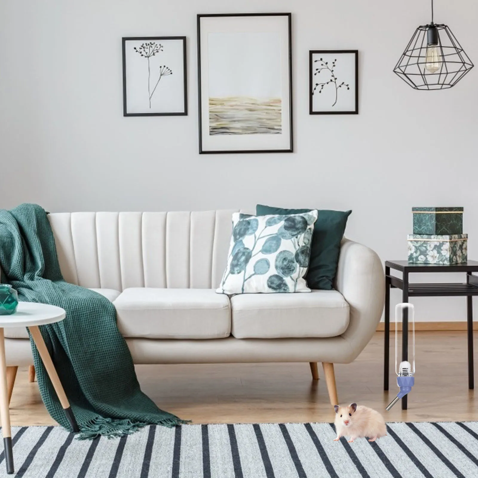 

2Pcs Hamster Automatic Water Feeder Small Pets Anti-Leak Water Dispenser Hanging Bottle for Rabbit Bunny Cage Accessory