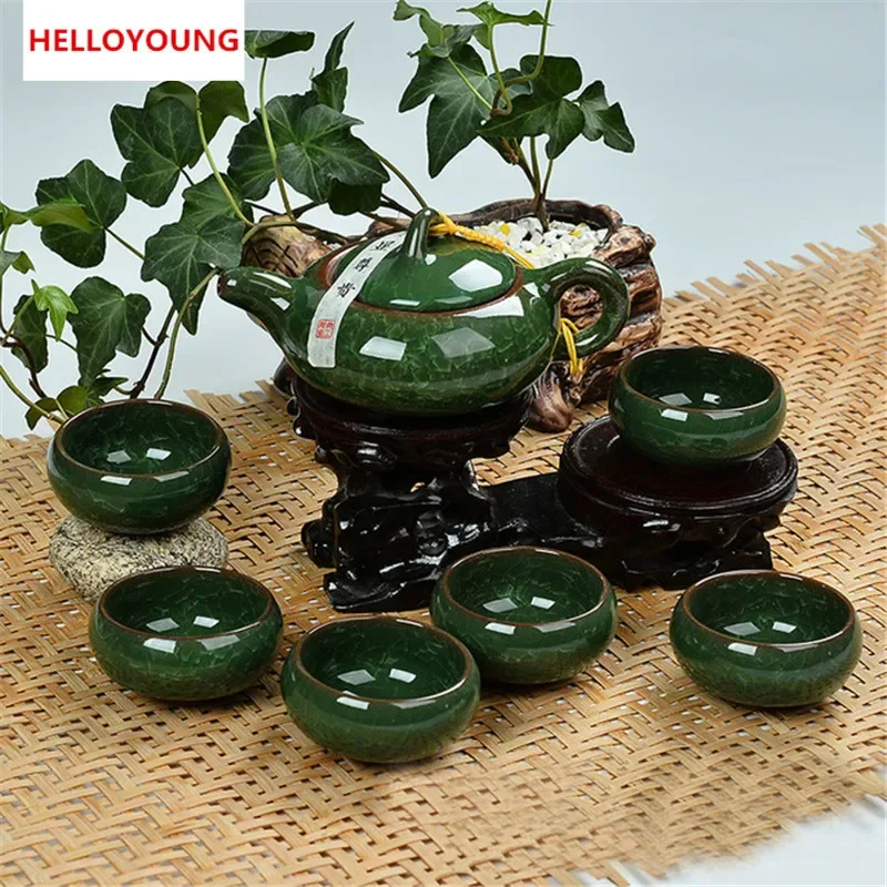 

CJ258 High Quality 7 pcs/lot China Dehua Colorful ceramic cup Binglie tea cup Beautiful Environmental protection