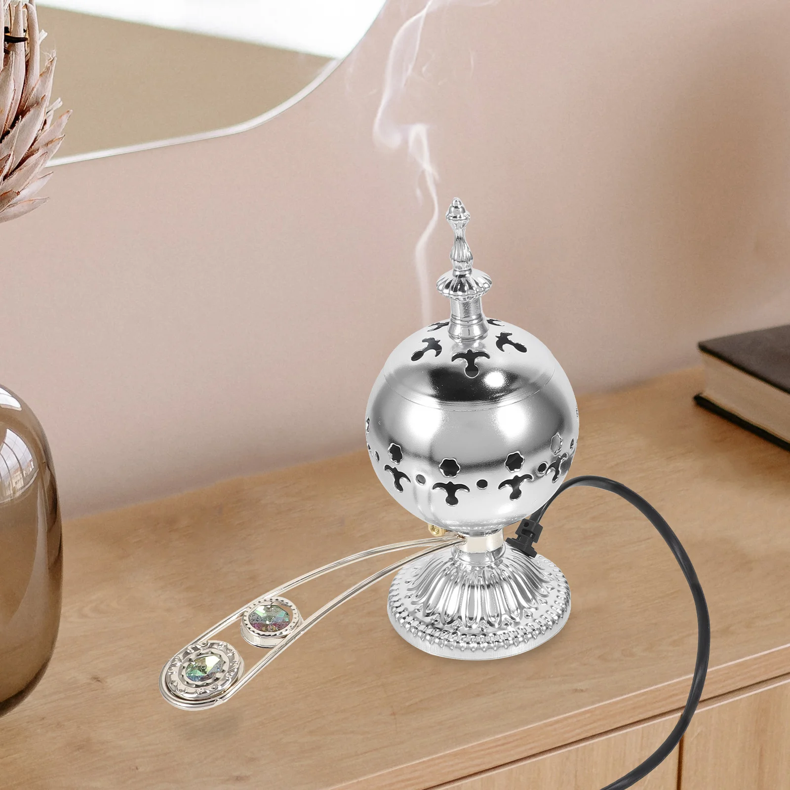

Plug in Incense Cone Burner Aroma Burner Stove Decorative Censer Holder for Home Temple Eu Plug Portable Desktop Ornament