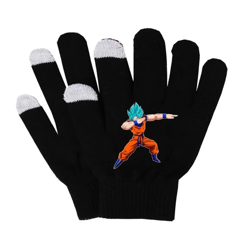 New Dragon Ball Anime Around The Knitted Warm Gloves Son Goku Printing Thickened Gloves Men and Women Riding Touch Screen Gloves