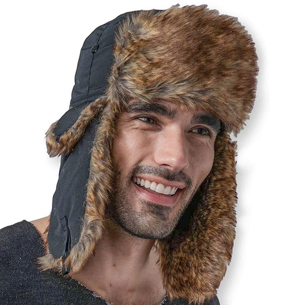 Caldo! Uomo Donna Cappelli bomber unisex Cappello da sci Inverno Uomo Caldo cappello russo Colbacco con paraorecchie Berretto da cacciatore in pelliccia