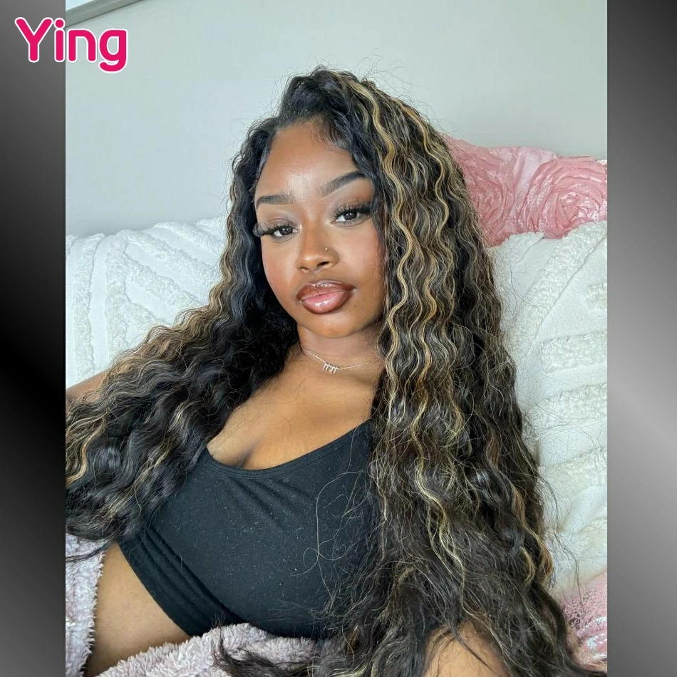 

Highlight #27 Colored High Density Water Wave 13x4 13x6 Lace Frontal Wigs Human Hair PrePlucked Brazilian 5x5 Lace Closure Wigs