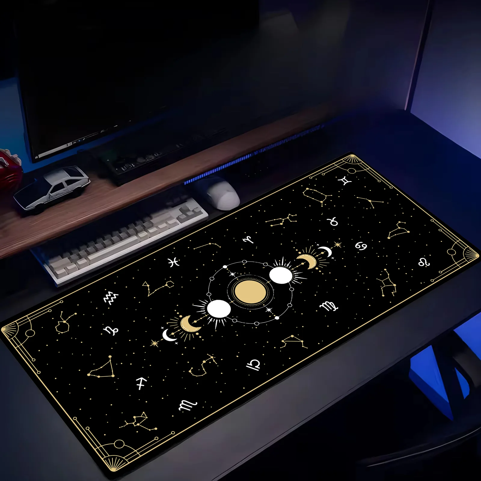 

Stars moon horoscope Large Gaming Mouse Pad Computer Office Game Table Mats XXL 900x400 Anti-slip Keyboard Mousepads Desk Pads