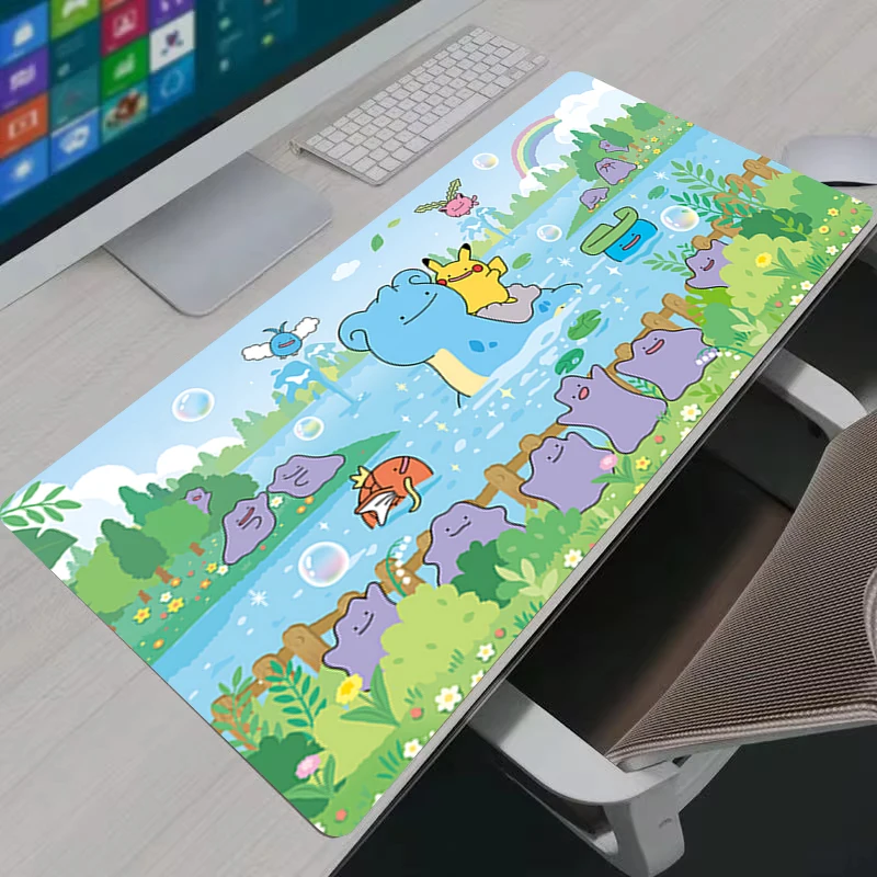 Mouse Pad Gamer Large XXL Laptop Wave Art Keyboard Desk Carpet Mouse Mat Pc Gaming Offices Accessories P-Pokemon Rubber Mousepad