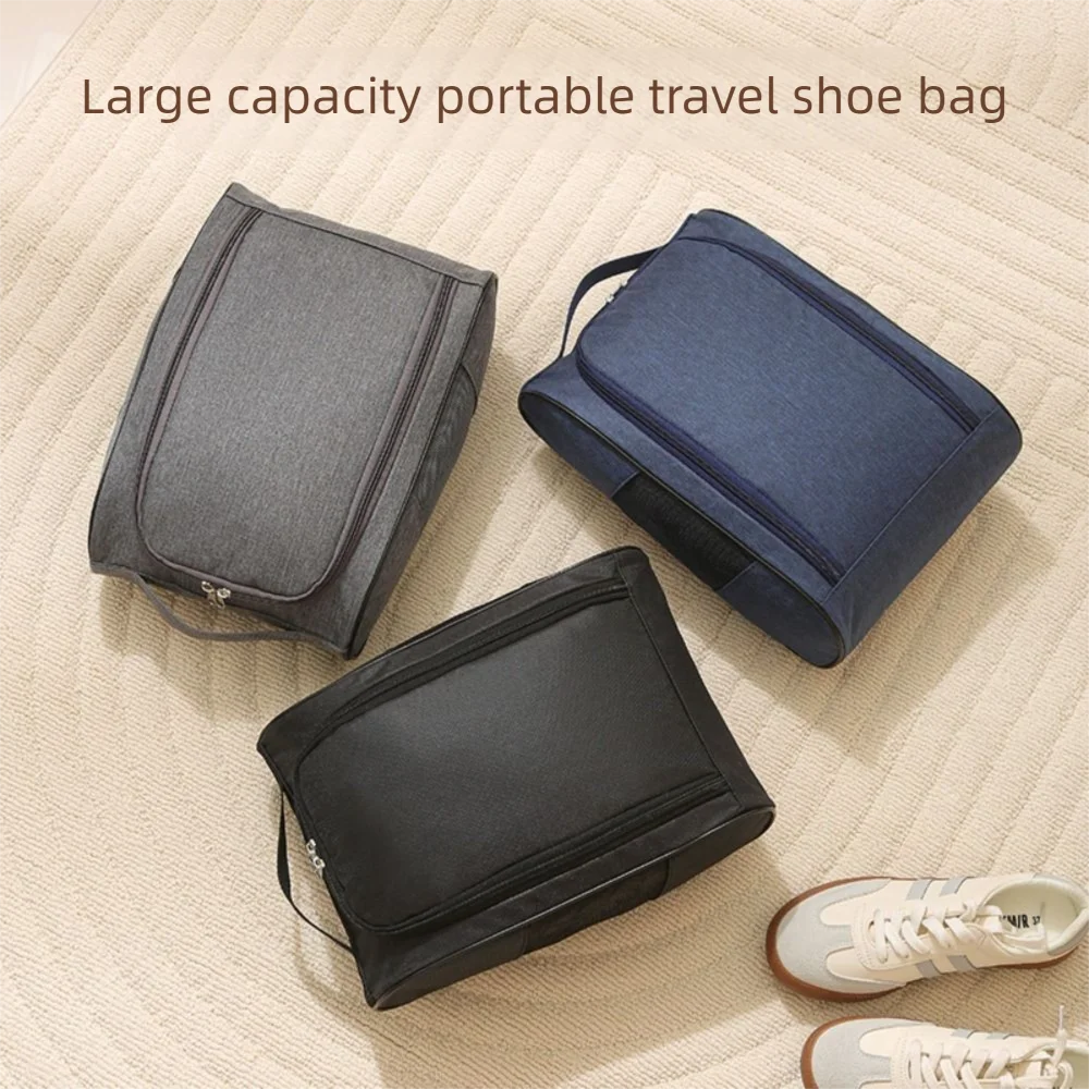 

Portable Hand-Held Football Boot Bag Lightweight Breathable Sports Shoe Bag Large Capacity Zipper Golf Shoe Handbag For Home