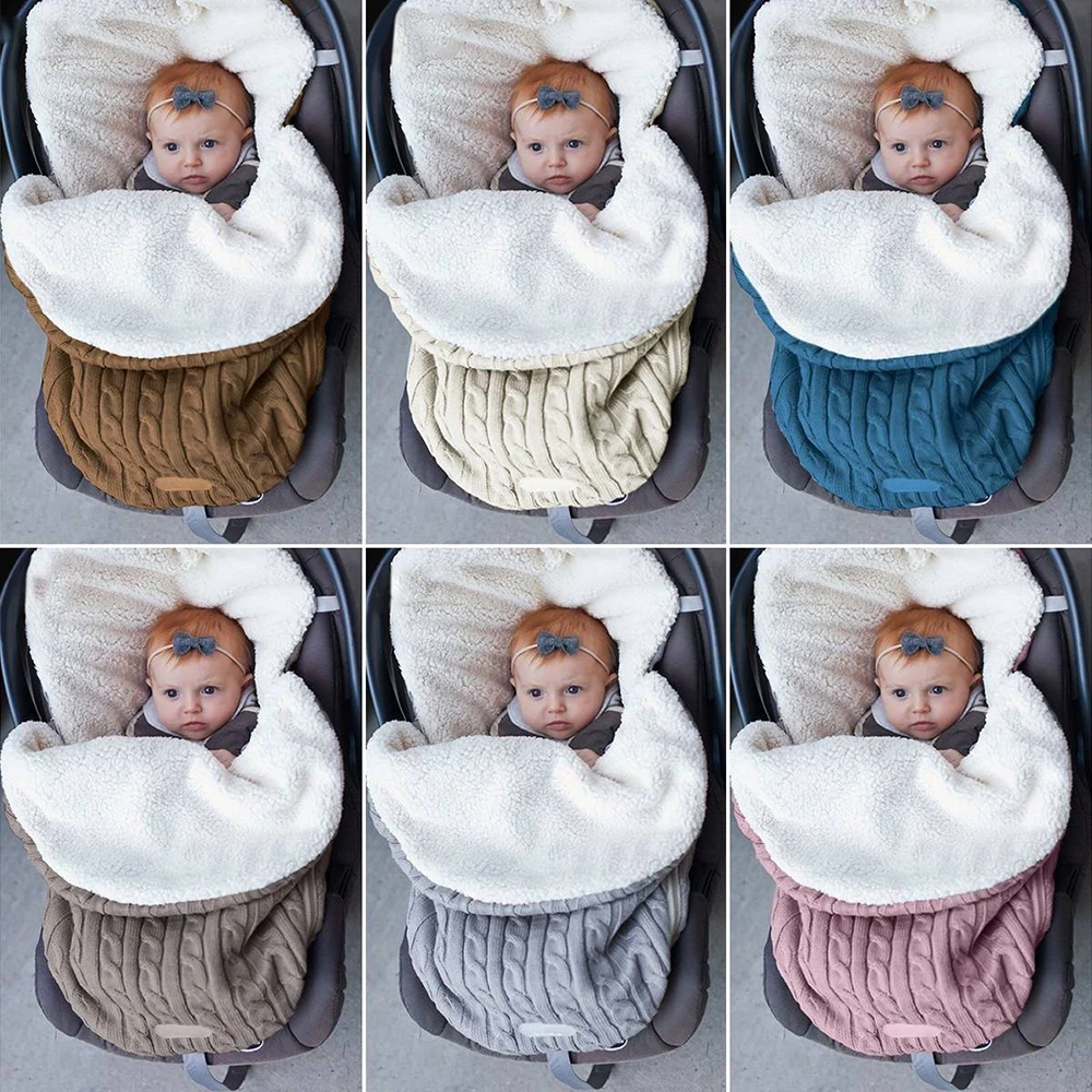 My Soft Life-saco de dormir de terciopelo para bebé recién nacido, manta de carrito infantil, nido cálido de punto grueso, nuevo diseño