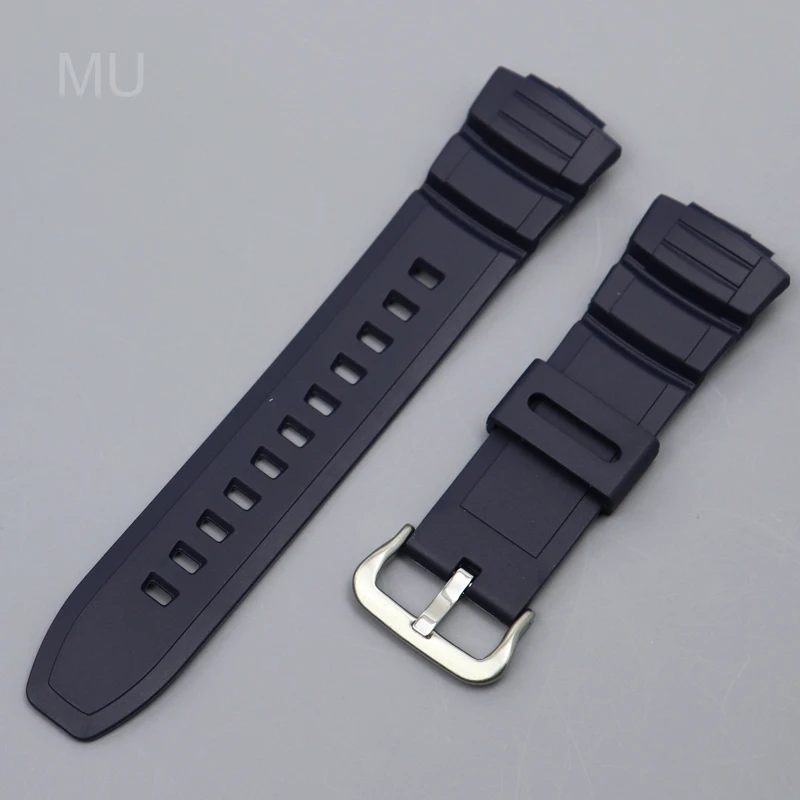 Черный силиконовый ремешок для часов Casio MCW100H/110H/W-S220/HDD-S100/AE2000/2100, выпуклая интерфейсная пряжка, удобный для кожи ремешок