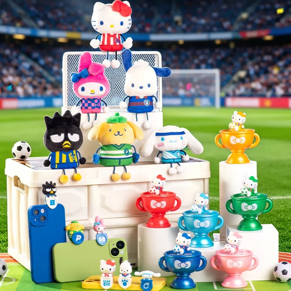 

New Sanrio Characters Soccer Match Series Blind Box Kitty Peripherals Doll Pendant Keychain Desktop Figure Ornament Mystery Bag