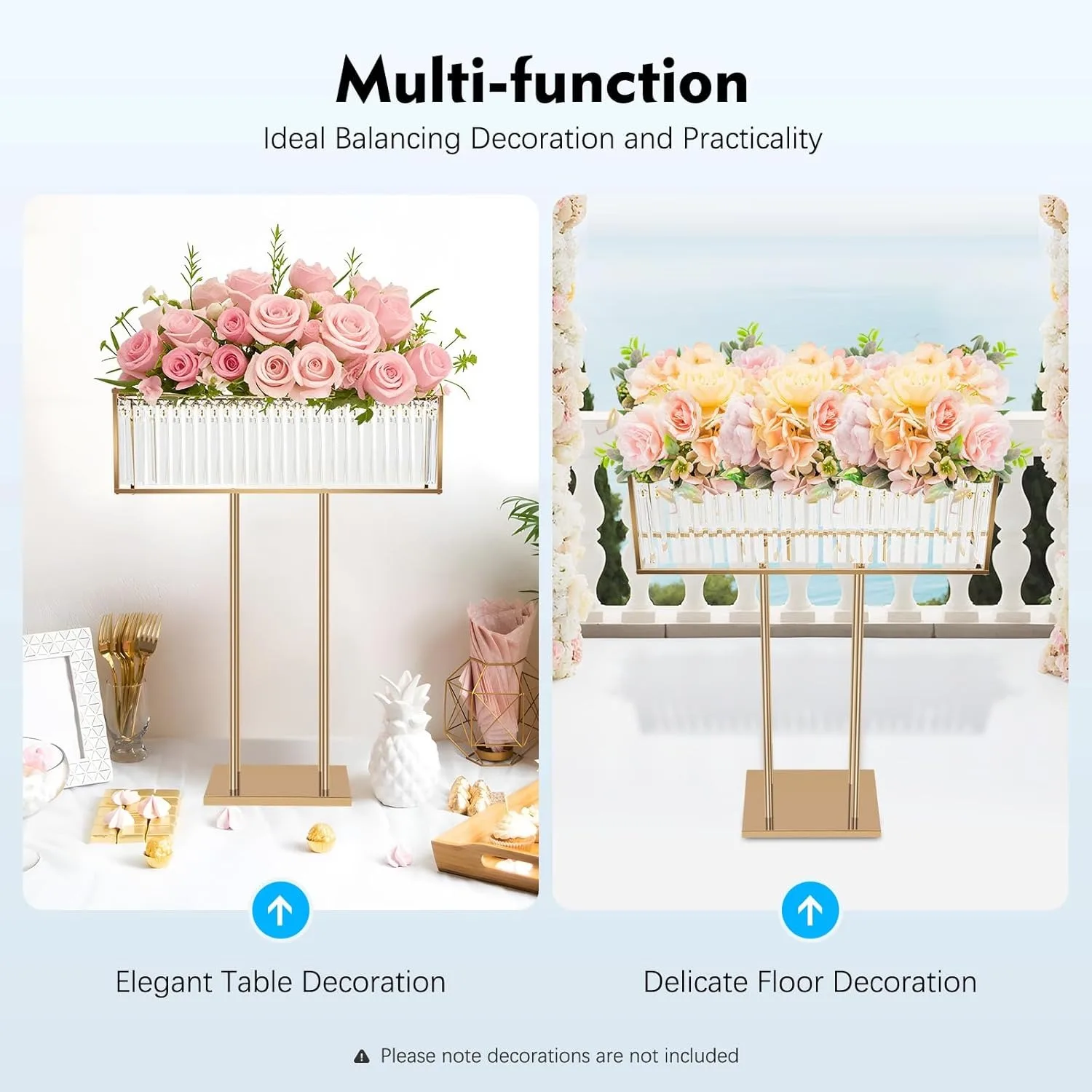 

BYMAOCAR Wedding Vases,Crystal Vases Pre-Drilled Holes, for Wedding Banquet Hall Window Hotel Stands
