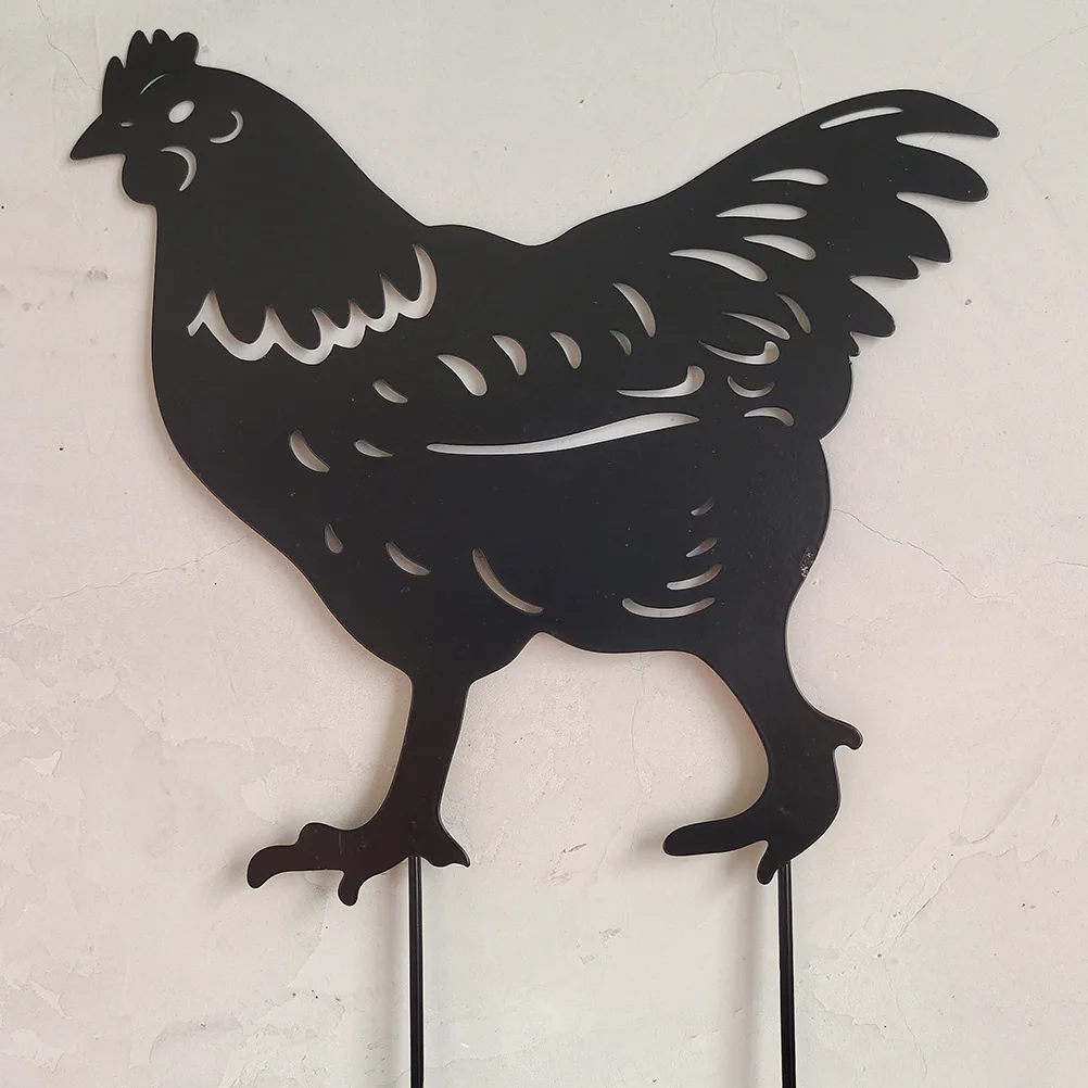 

Metal Hollow Decorative Chicken Garden Stake Iron Hen Chicks Insert Yard Art Metal Stakes Stakes Easter Gift