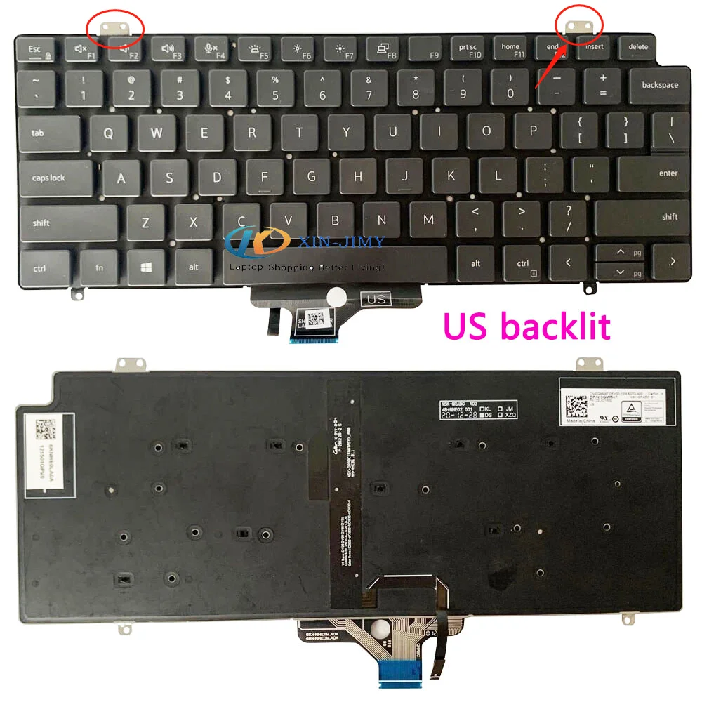 

Клавиатура для DELL Latitude 7410 2-в-1 с раскладкой США с подсветкой