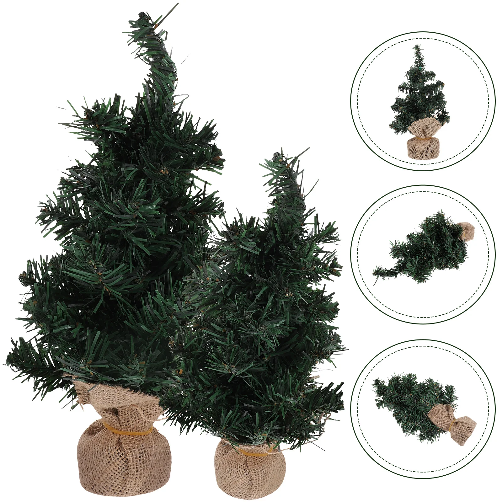 

2 Pcs Christmas Tree Ornaments Xmas Trees Party Desktop Frost Christams Outdoor