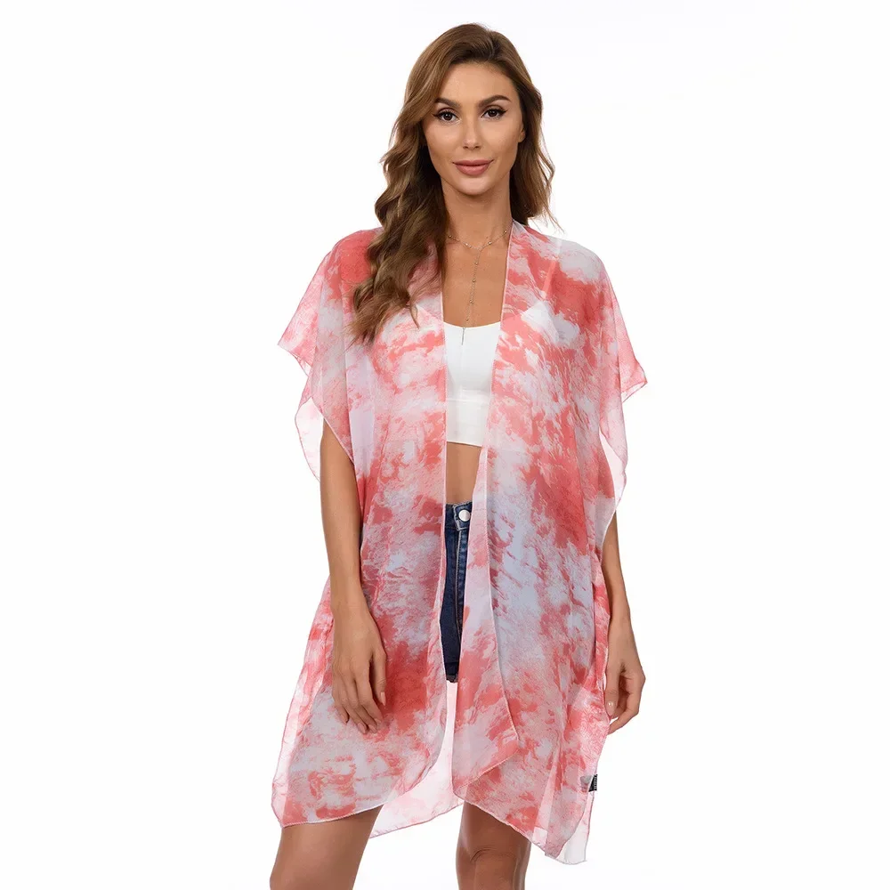 Beach Clothes Summer Chiffon Sunscreen Shawl Cardigan Bikini Blouse Seaside Holiday Leisure Fashion Beach Clothes  Summer  P2