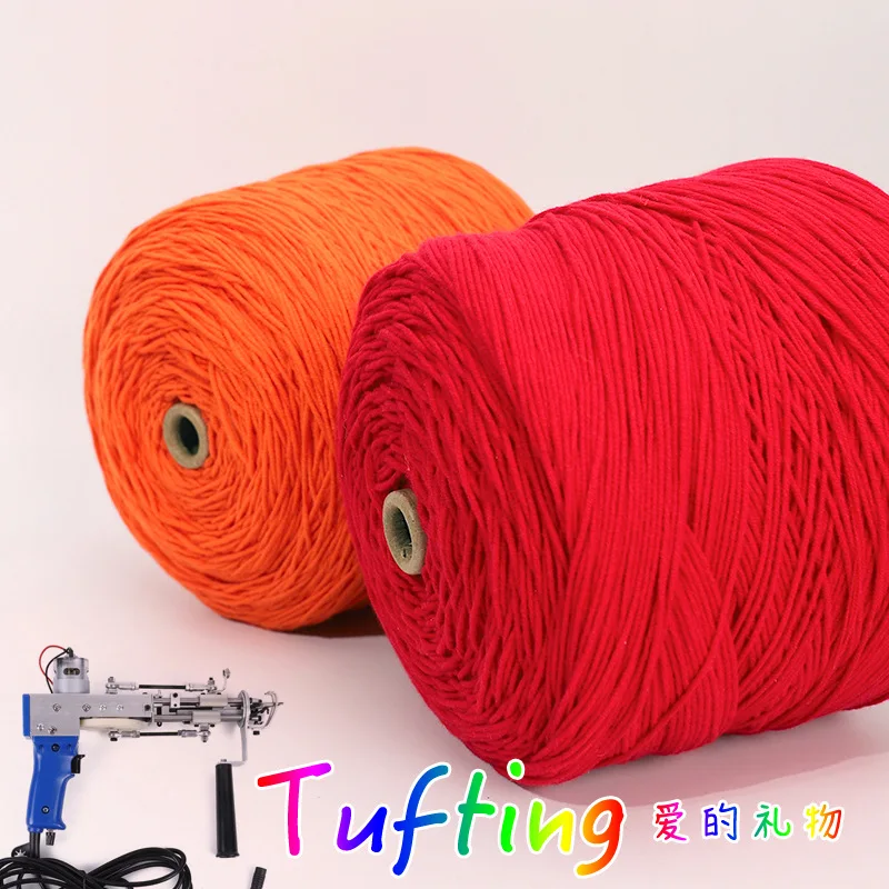 Cotton Rope Punch Thread Tufting Yarn, Weaving Carpet, Tapestry Rug, Blanket or Pattern Warping Cords, 400g/Ball