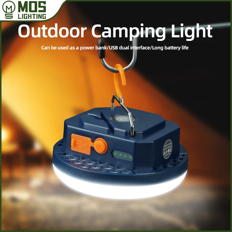 MOSLIGHTING 7200maH Rechargeable LED Camping Light Strong Lamp with Magnet Zoom Portable Flashlight Tent Lamp Work Home Lighting