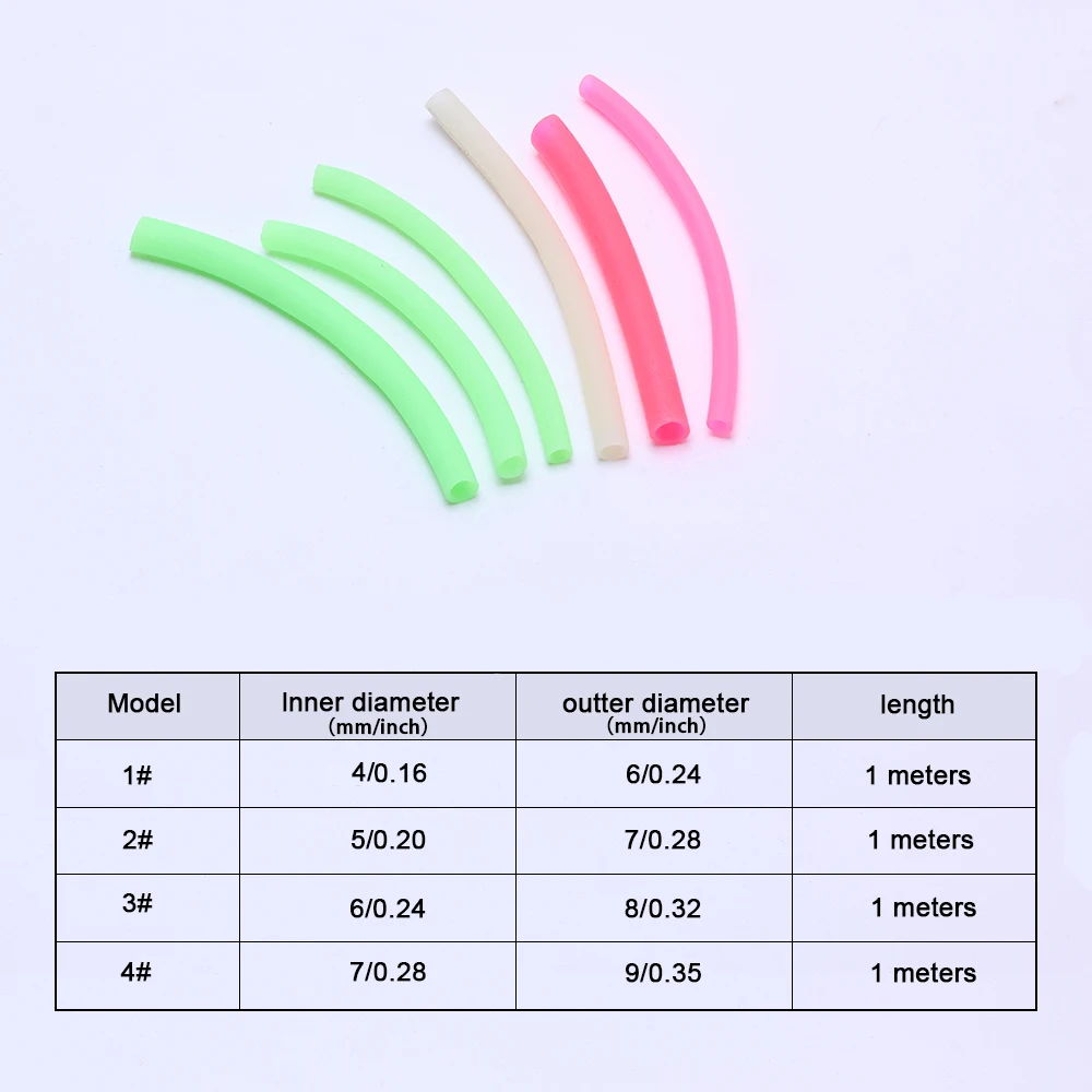 عبوة واحدة/متوهجة لصيد الأسماك بطول 1 متر في الأنبوب الداكن، وأنبوب خط صيد من السيليكون، وغطاء خط صيد كبير مضاد للعض #3