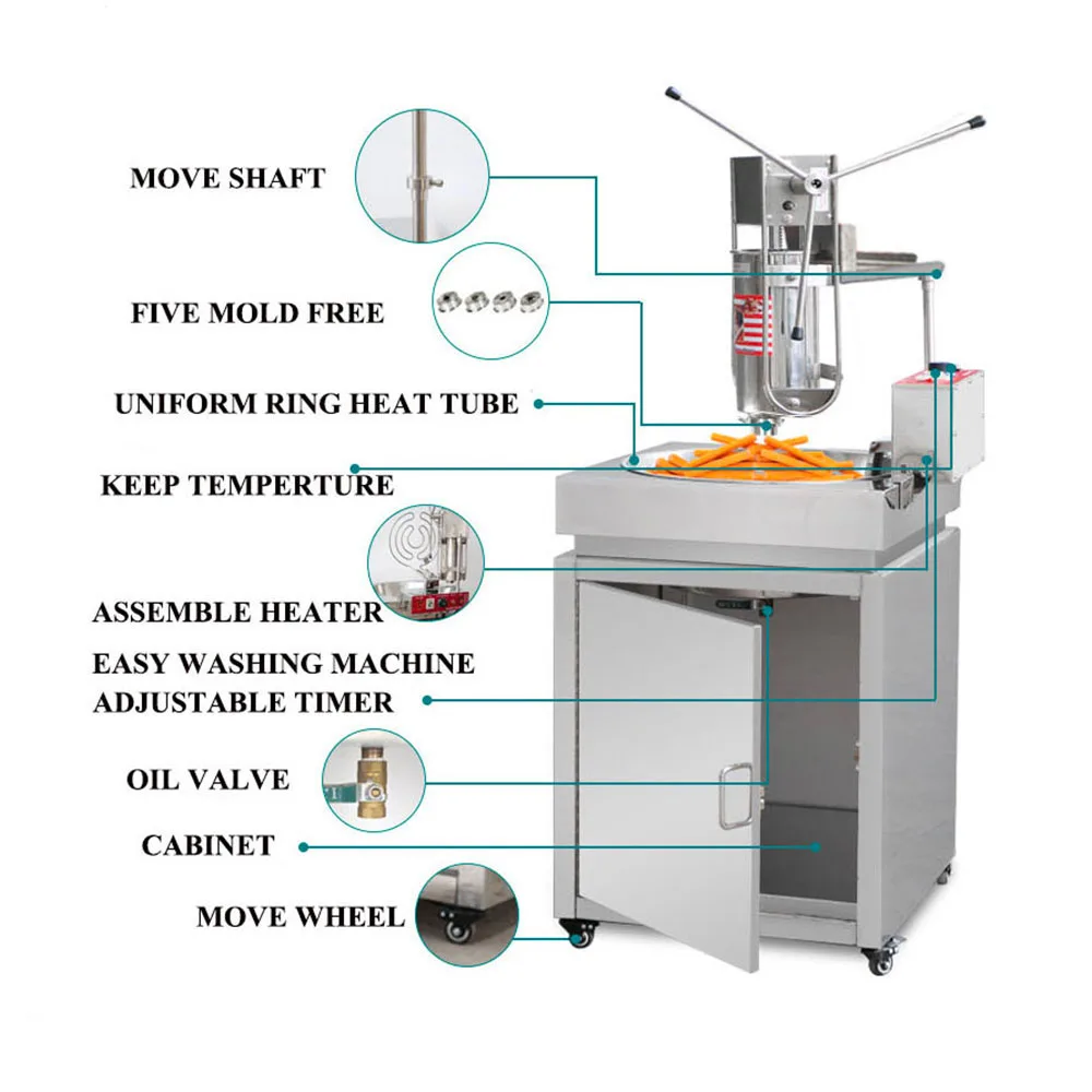 

Stainless Steel Electric Deep Fryer 5L Spanish Churro Machine Filler Equipment For Sale