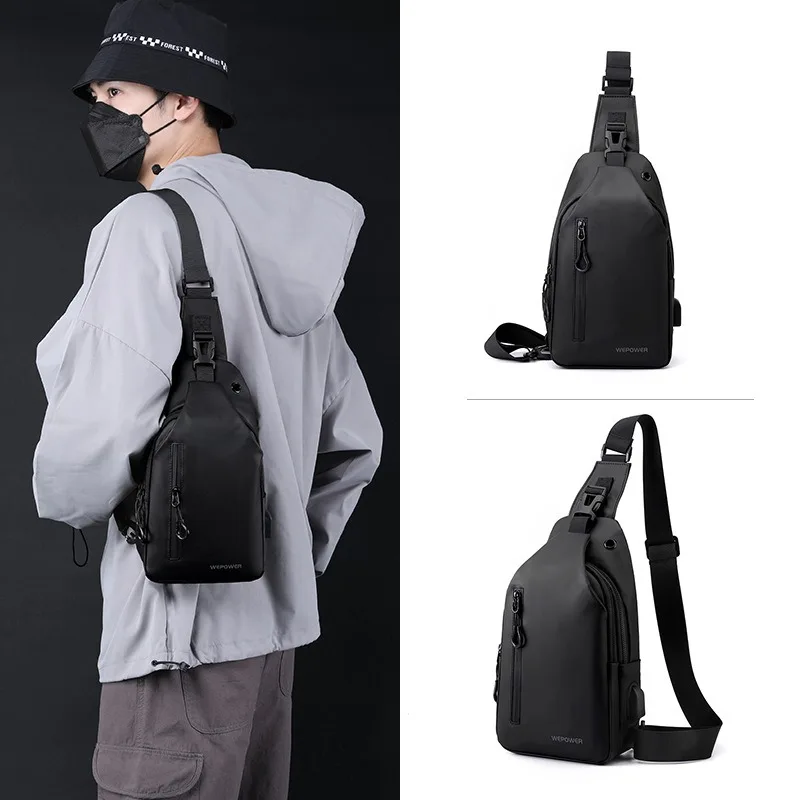 

1pcs Men's Chest Bag Outdoor Travel Casual Large Capacity Water-Resistant Single Shoulder Crossbody Backpack for Daily Use