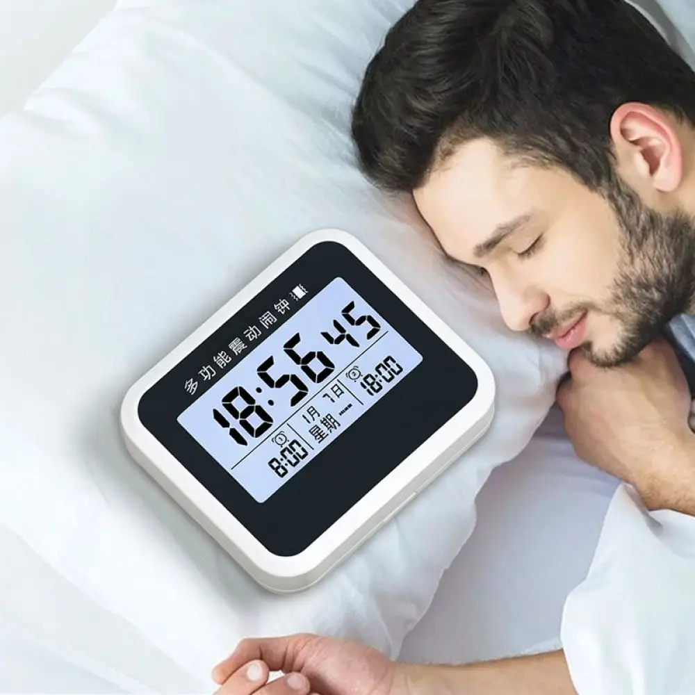 Portable Electronic Alarm Clock Strong Vibrating Wake Up Device Rechargeable Silent Timer For Student Daily Study