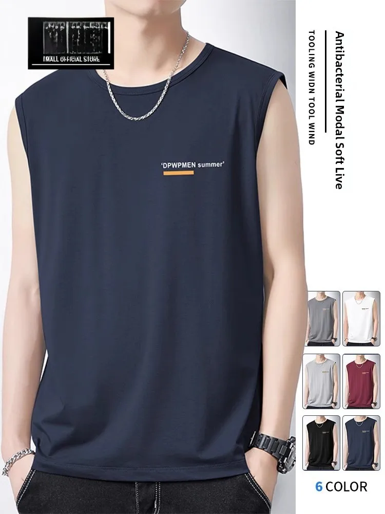 

Ice Silk Fitn Vest Men's Summer Thin Qui Dry Running Sport oulderl Svel T-irt Busin Casual round Ne