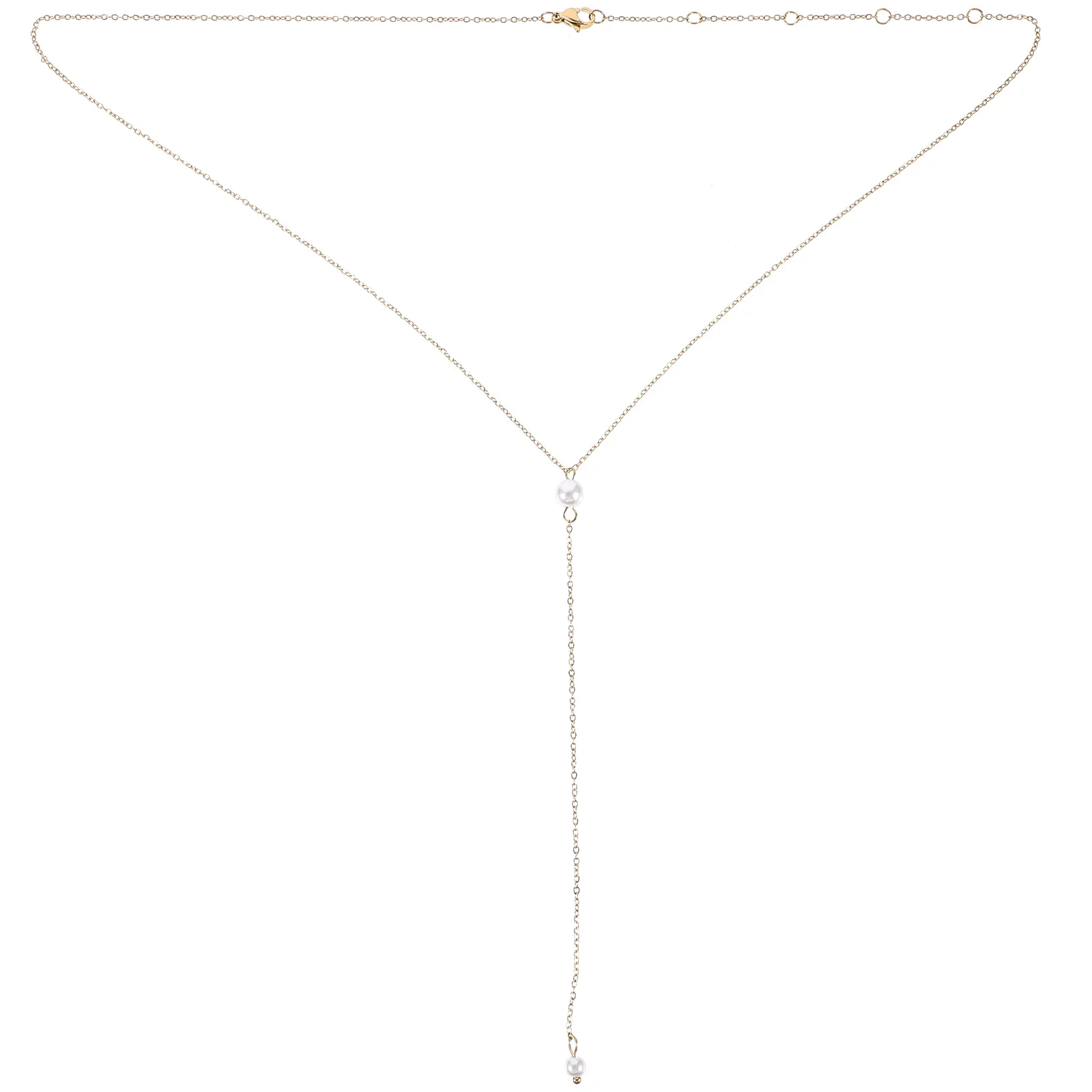 

Pearl Necklace Stainless Steel Gold Plated 42 8CM Pear Pendant Decorative Chain Clavicle Girl Necklace Women Jewelry Accessories
