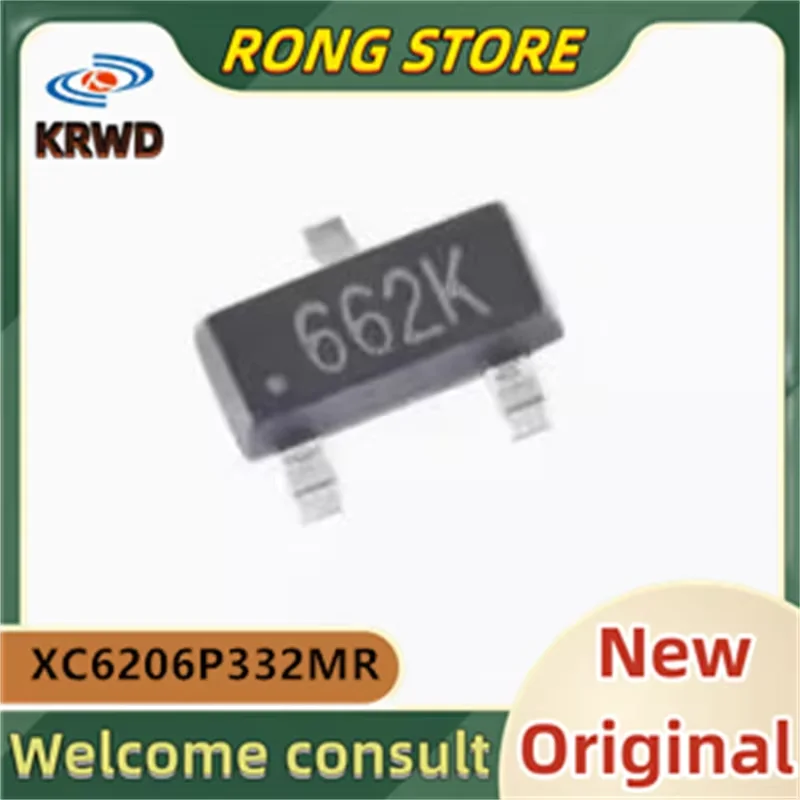(50PCS/100PCS)  622K XC6206P332MR  XC6206P332 SOT-23  New and Original Chip IC