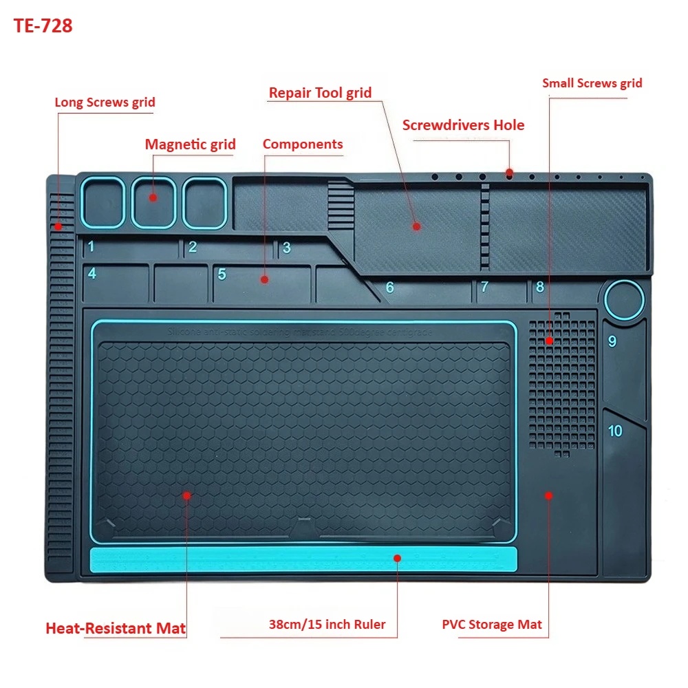 Hittebestendig magnetisch soldeerstation Siliconen mat Werkpad Bureauplatform Lasstation Elektronisch BGA-soldeerstation