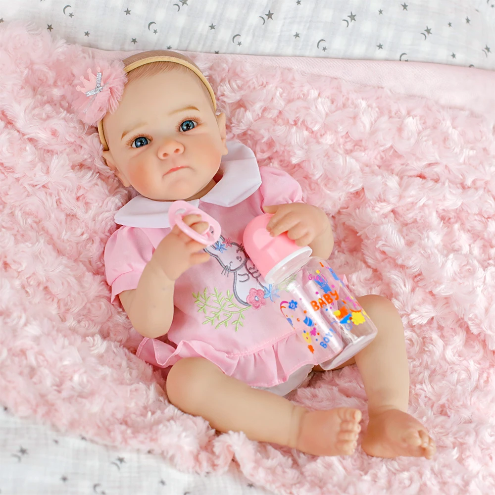 18 بوصة تولد من جديد دمى طفل بيتي كامل الجسم لمسة ناعمة اليدوية بيبي الوليد دمية ثلاثية الأبعاد الجلد مرئية الأوردة لهدايا عيد ميلاد فتاة