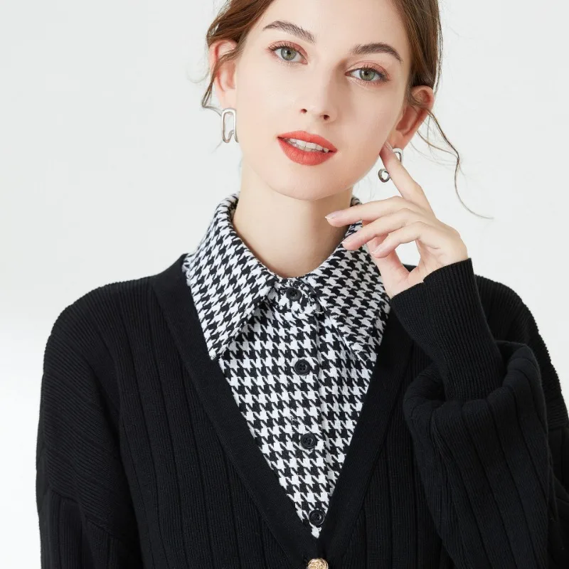 Plaid Fake Collar for Women Shirt Detachable Collars Female Autumn Men's False Collar Feamle Neckwear Fuax Cols