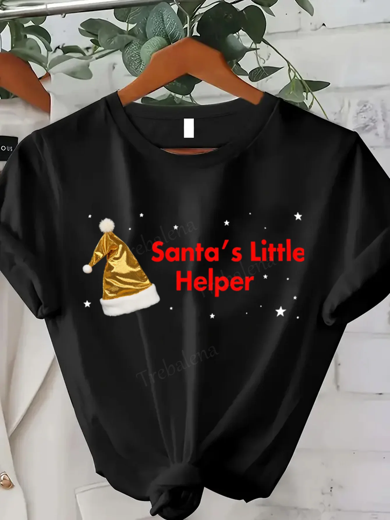 

Women T-shirt Santa's Little Helper Christmas Tee - Festive Women's T-Shirt