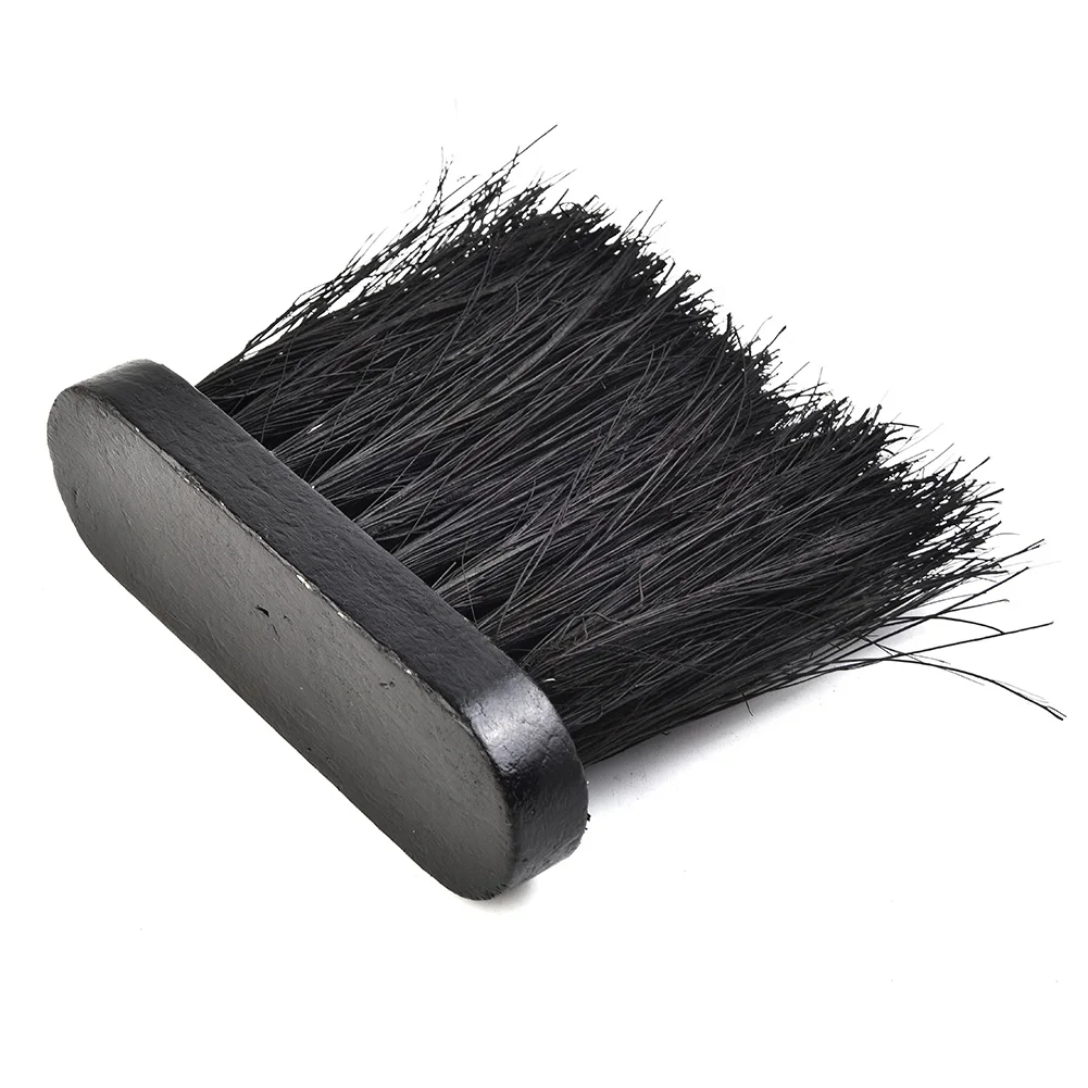 Round Shape Brush Head Fireplace Fire Hearth Fireside Brush, Wooden Handle, Essential Tool for Thorough Fireplace Cleaning