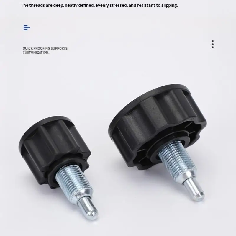 Schnell einsetzbarer pflaumenförmiger Verriegelungsknopf mit rutschfestem Griff und robustem Stahlgewinde für die Reparatur von Industriemaschinen. – Detail 11