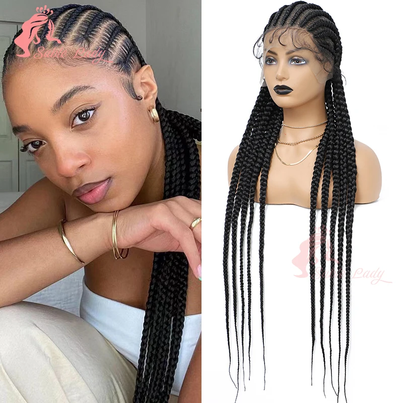 

Sable Lady Synthetic African Hair Comfortable Lace Front Wig Cheap Wigs On Clearance Sale Laces Black Wig Cornrows Braided Wigs