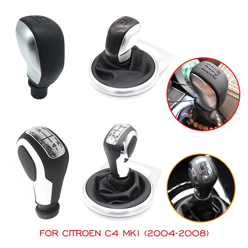 

5 Speed Gear Shift Knob Gaiter Boot Cover Shifter Lever Handle Stick For Citroen C4 MK1 2004 - 2008 Car Accessories