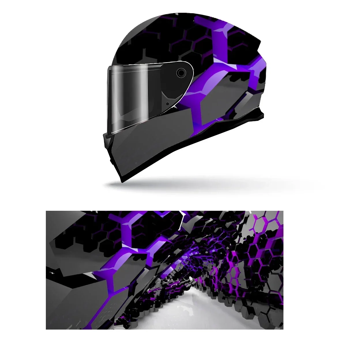 

Abstract 3D Full Helmet Wrap Sticker Motorcycle Helmet Racing Graphic Decal Vinyl Wrap Helmet Decorative Sticker