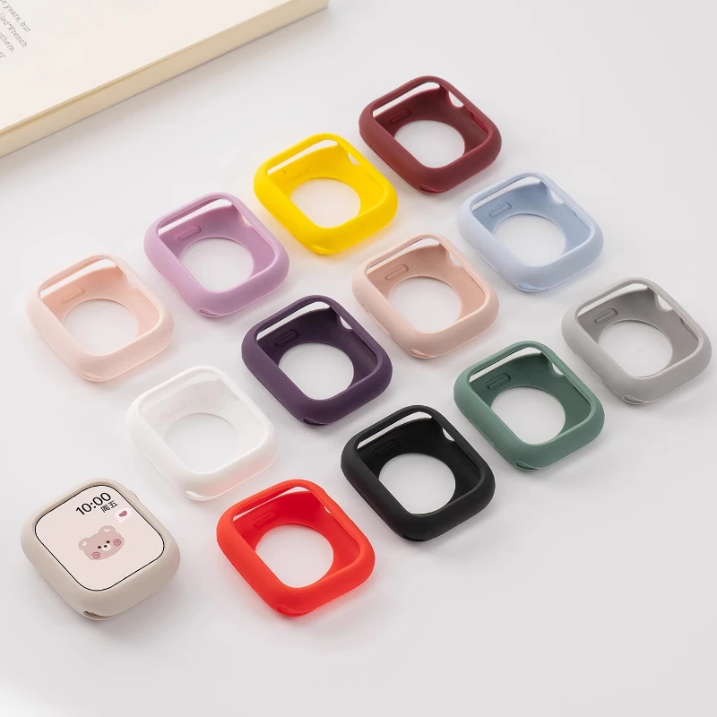 Silicone Case for Apple Watch 11-10 46mm 42/38/40/44/41/45mm Accessories Bumper protector Cover iwatch Series 9 8 7 6 5 4 3 SE